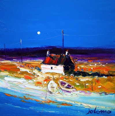 Croft and Boats South Uist 12x12